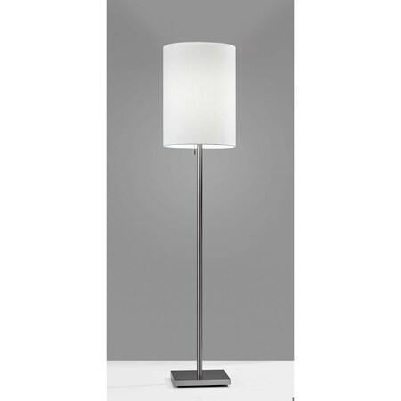Homeroots Brushed Steel Metal Floor Lamp13 x 13 x 60.5 in. 372491